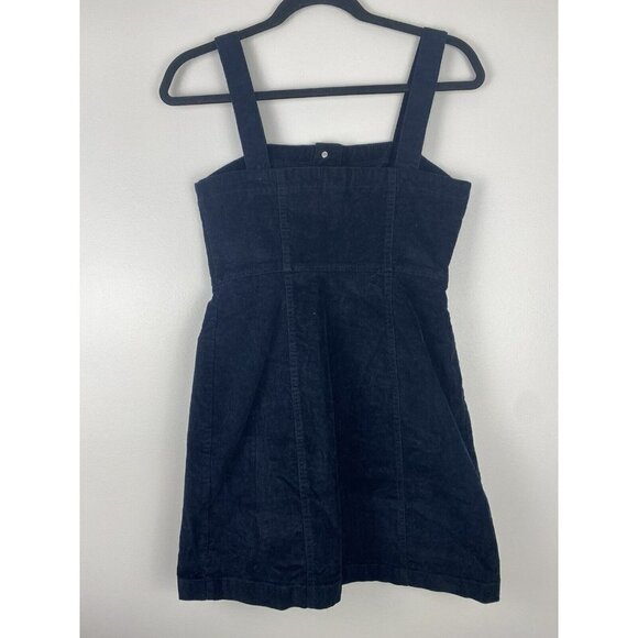 Aeropostale Mini Dress Women's Size S Corduroy Black Button Up Sleeveless - Picture 2 of 4